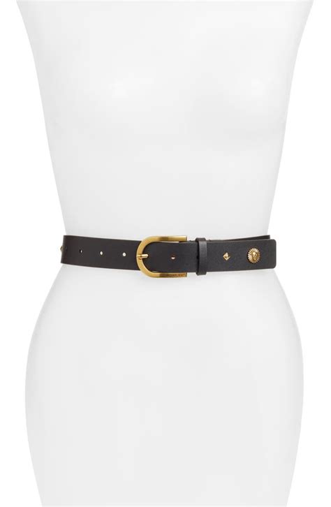 black belt with studs michael kors|michael kors reversible leather belt.